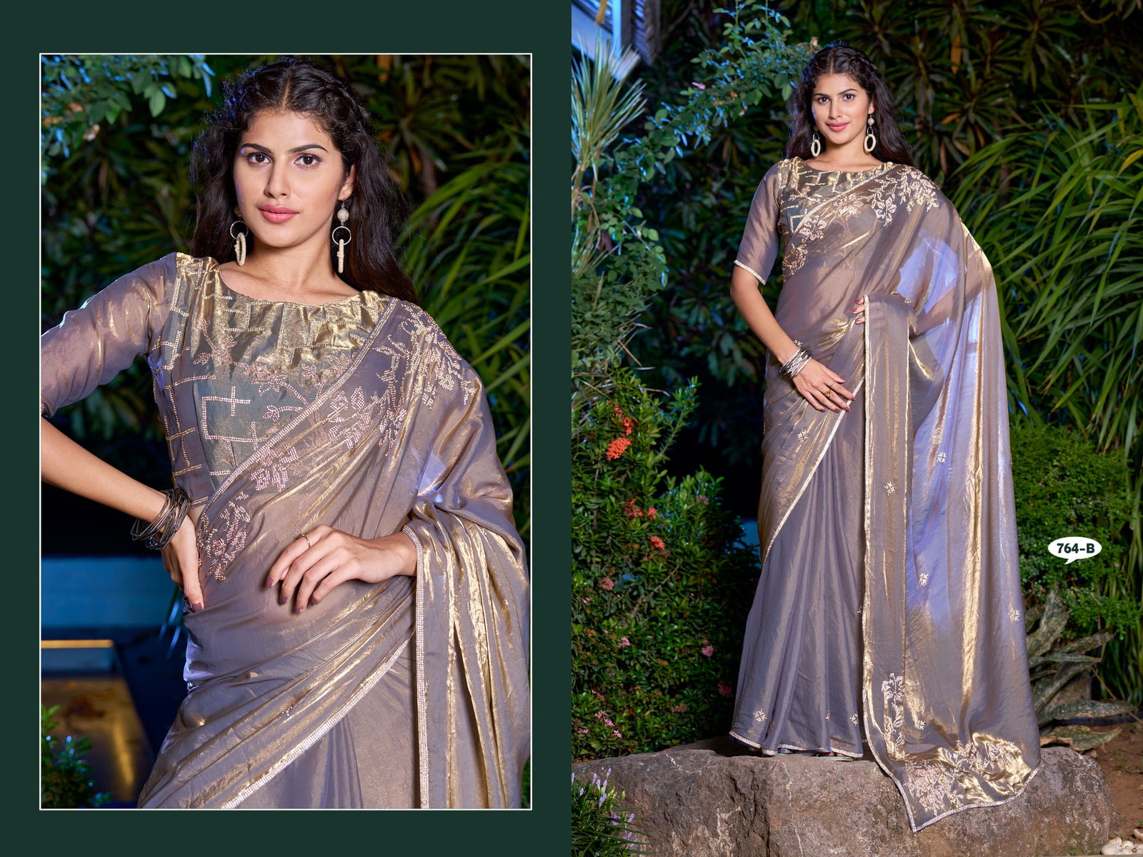 Mehek 764 A To D Satin Silk Party Wear Sarees Suppliers In India